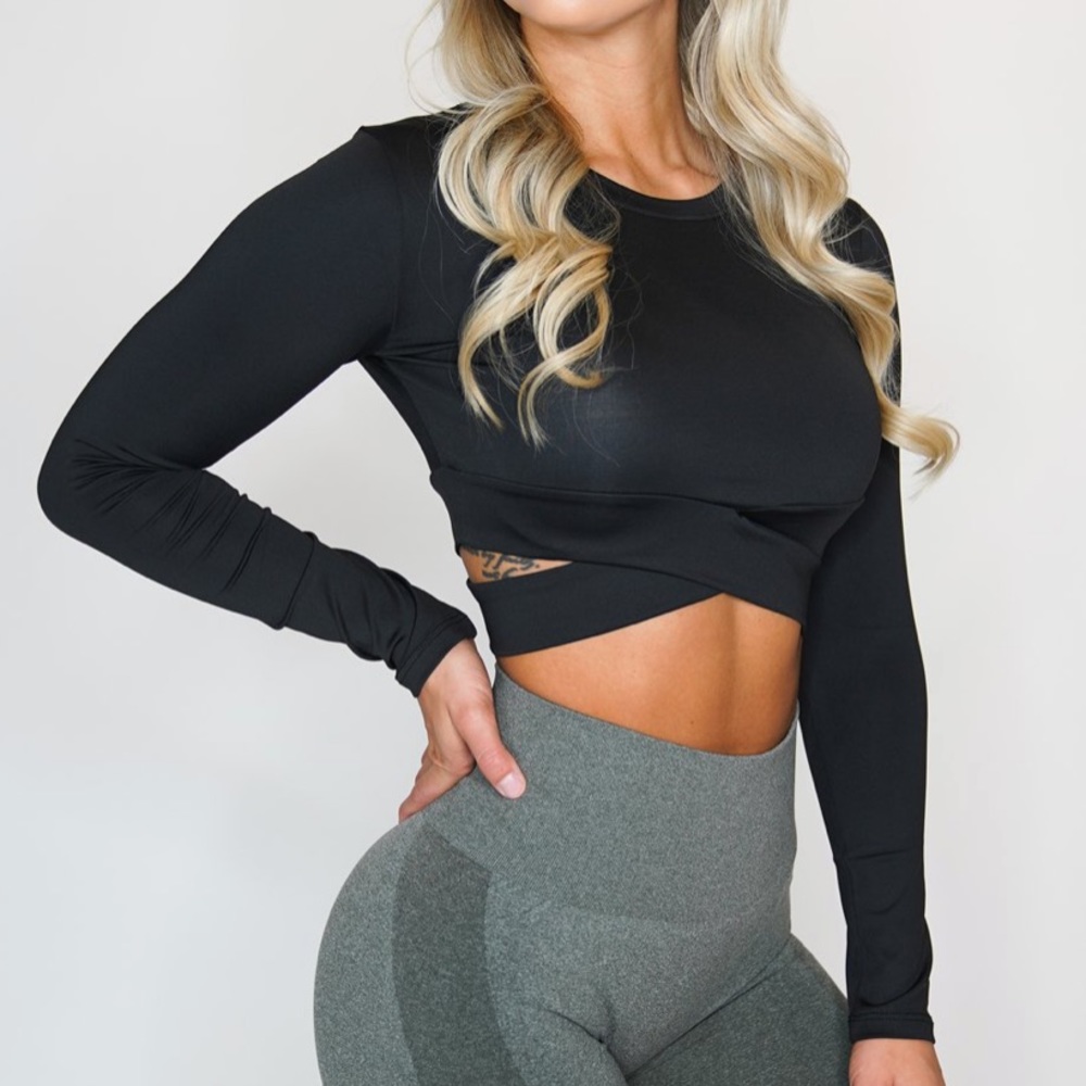 New NVGTN Black Crossbody Long-Sleeve